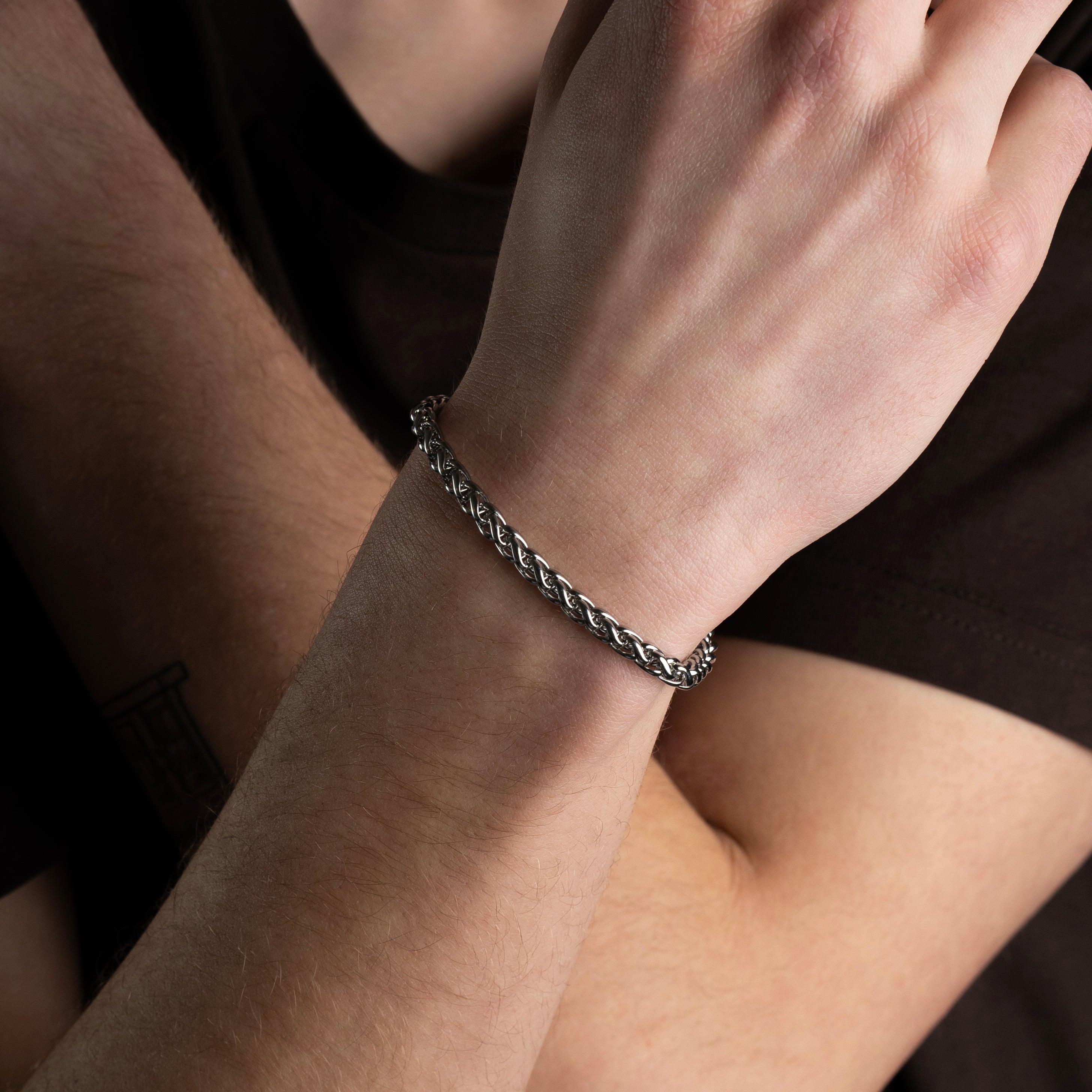 Wheat bracelet (5mm) (Silver)