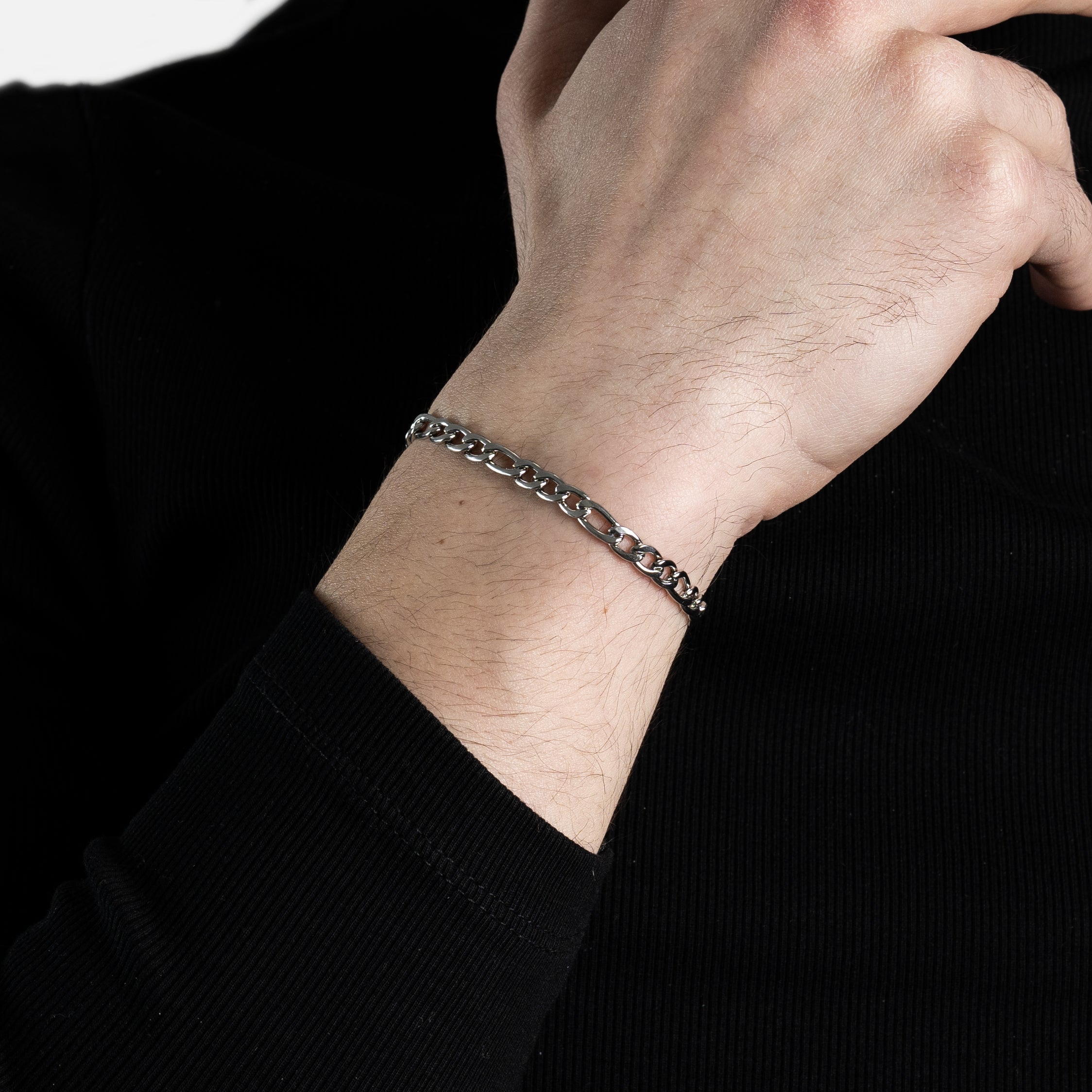 Figaro bracelet (5mm) (Silver)